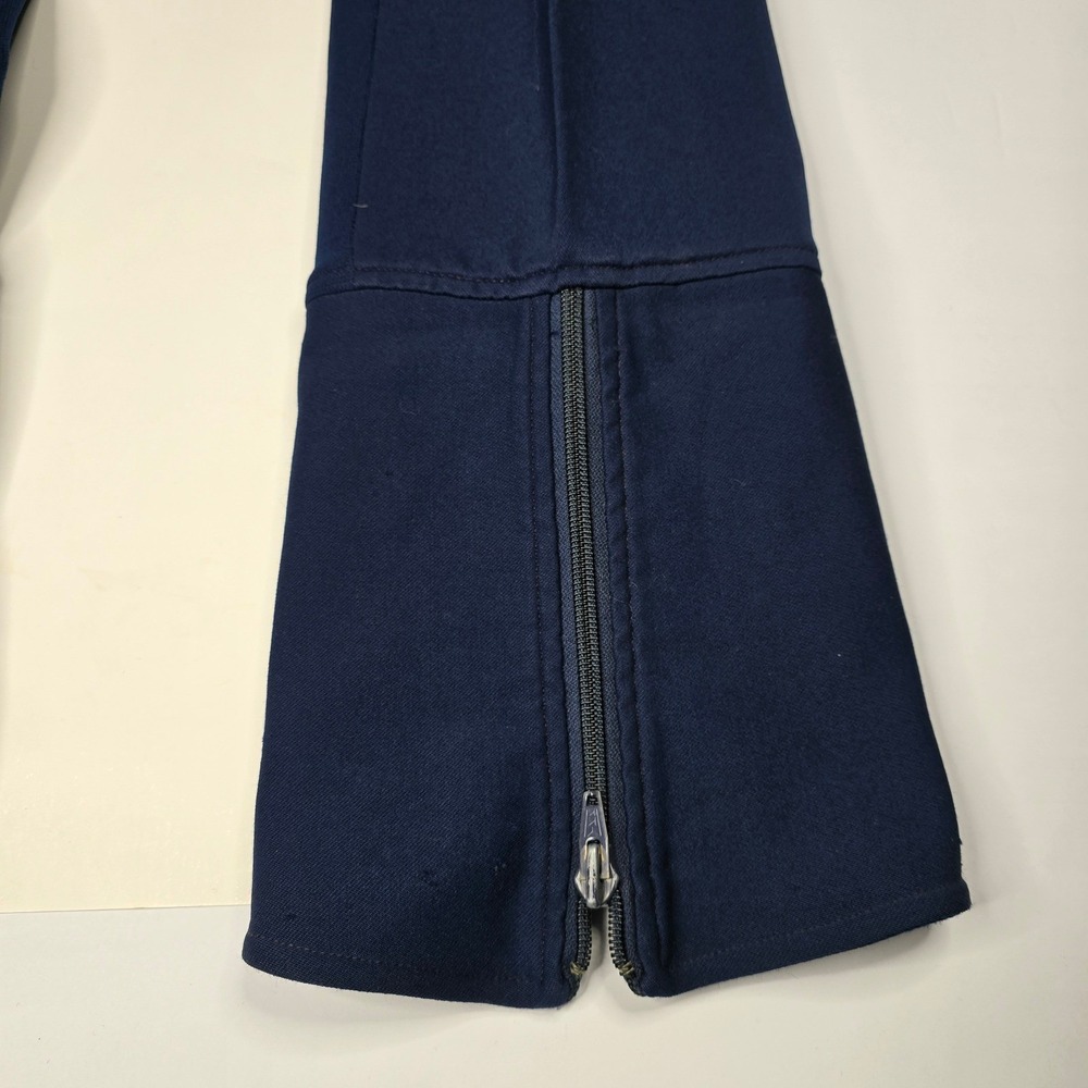 VTG 70s USA Bell Bottoms Blue Stretch Wool Nylon Winter Ski Pants 34X30 - Picture 3 of 9